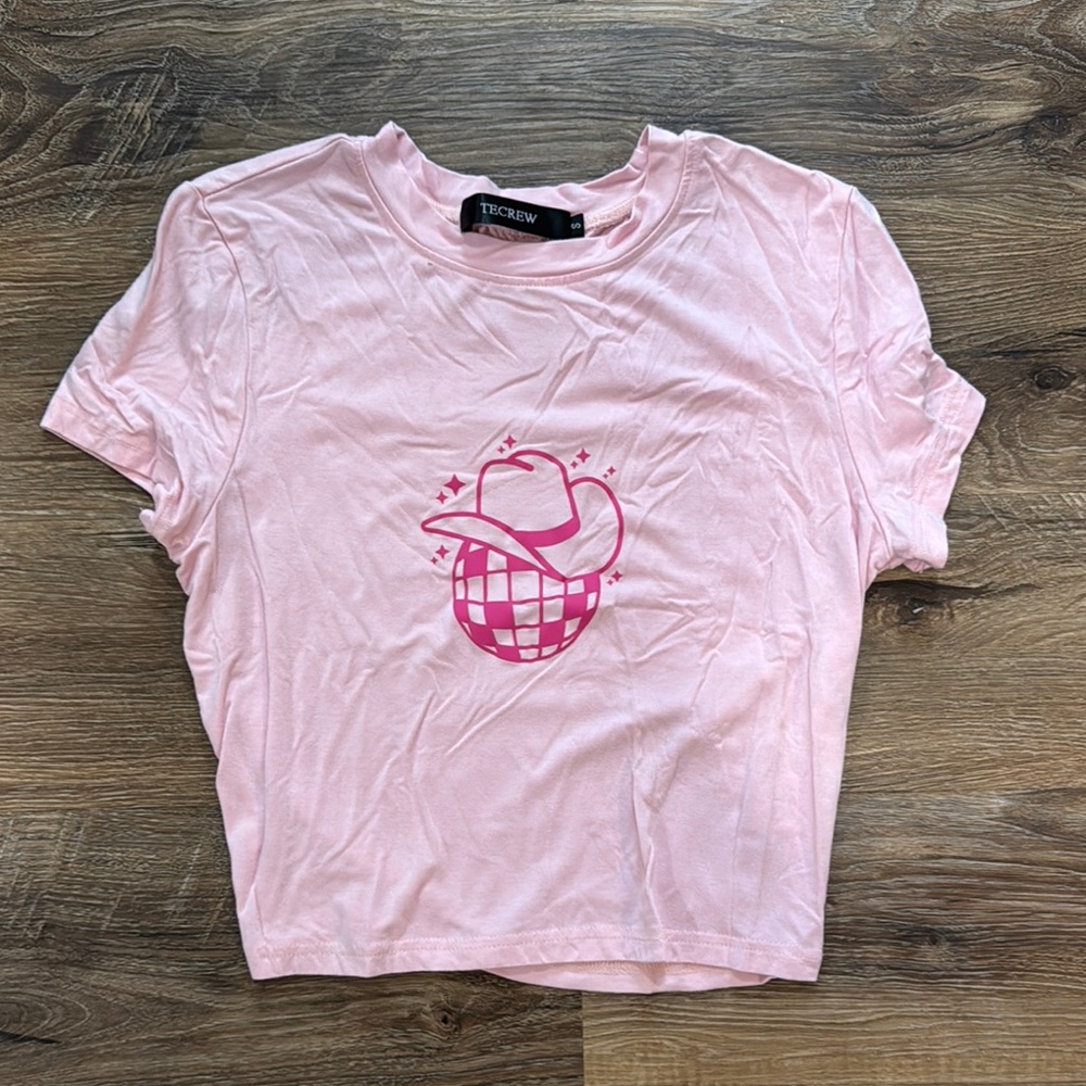 Light Pink Country Crop Top